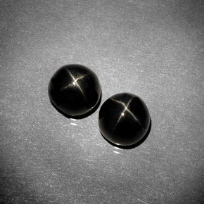 Gemas de diopsido estrella negro natural de  ct, corte redondo, opaco