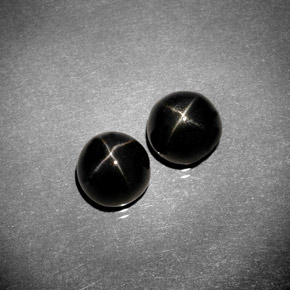 Gemas de diopsido estrella negro natural de  ct, corte redondo, opaco