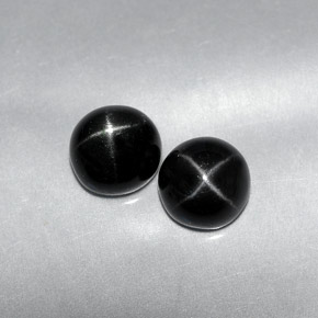 Gemas de diopsido estrella negro natural de  ct, corte redondo, opaco