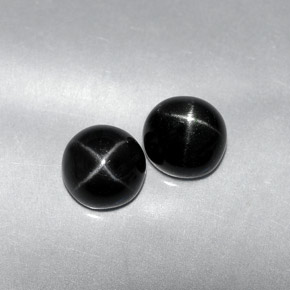 Gemas de diopsido estrella negro natural de  ct, corte redondo, opaco