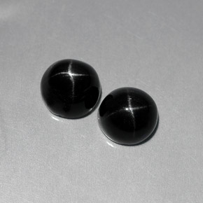Gemas de diopsido estrella negro natural de  ct, corte redondo, opaco