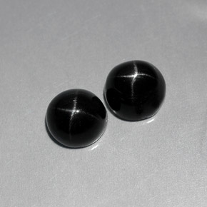 Gemas de diopsido estrella negro natural de  ct, corte redondo, opaco