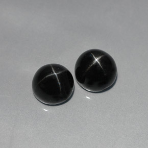 Gemas de diopsido estrella negro natural de  ct, corte redondo, opaco