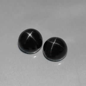 Gemas de diopsido estrella negro natural de  ct, corte redondo, opaco