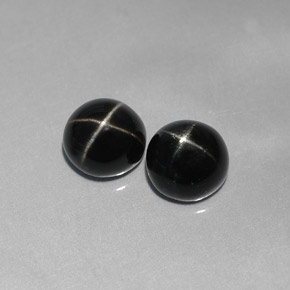 Gemas de diopsido estrella negro natural de  ct, corte redondo, opaco