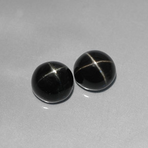 Gemas de diopsido estrella negro natural de  ct, corte redondo, opaco