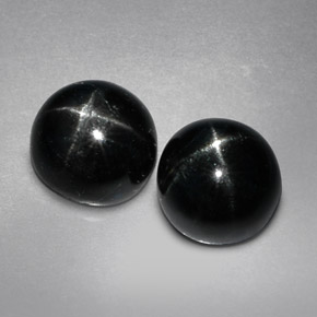 Gemas de diopsido estrella negro natural de  ct, corte redondo, opaco