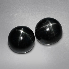 Gemas de diopsido estrella negro natural de  ct, corte redondo, opaco