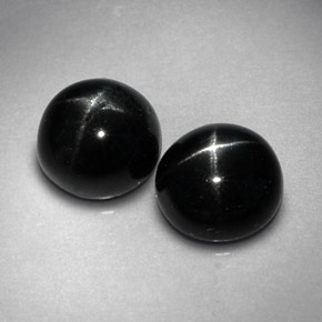 Gemas de diopsido estrella negro natural de  ct, corte redondo, opaco
