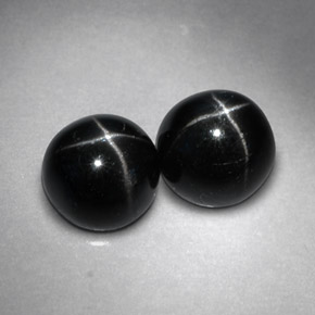 Gemas de diopsido estrella negro natural de  ct, corte redondo, opaco