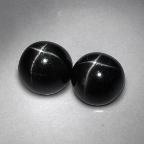 Gemas de diopsido estrella negro natural de  ct, corte redondo, opaco