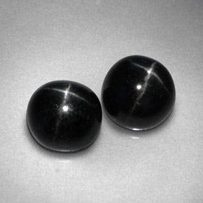 Gemas de diopsido estrella negro natural de  ct, corte redondo, opaco
