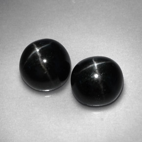 Gemas de diopsido estrella negro natural de  ct, corte redondo, opaco