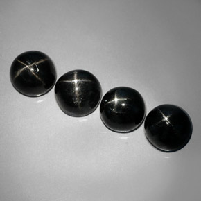 Gemas de diopsido estrella negro natural de  ct, corte redondo, opaco