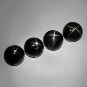 Gemas de diopsido estrella negro natural de  ct, corte redondo, opaco
