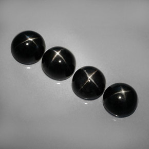Gemas de diopsido estrella negro natural de  ct, corte redondo, opaco