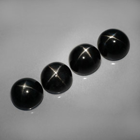 Gemas de diopsido estrella negro natural de  ct, corte redondo, opaco