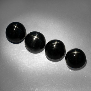 Gemas de diopsido estrella negro natural de  ct, corte redondo, opaco