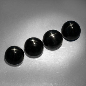 Gemas de diopsido estrella negro natural de  ct, corte redondo, opaco