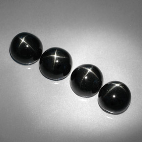 Gemas de diopsido estrella negro natural de  ct, corte redondo, opaco