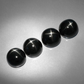 Gemas de diopsido estrella negro natural de  ct, corte redondo, opaco