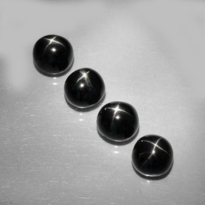 Gemas de diopsido estrella negro natural de  ct, corte redondo, opaco