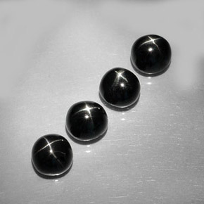 Gemas de diopsido estrella negro natural de  ct, corte redondo, opaco