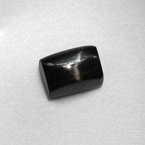 Diopsido estrella negro natural de 1,89 ct, baguette, opaco