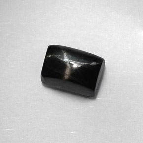 Diopsido estrella negro natural de 1,89 ct, baguette, opaco