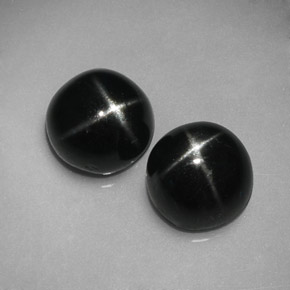 Gemas de diopsido estrella negro natural de  ct, corte redondo, opaco