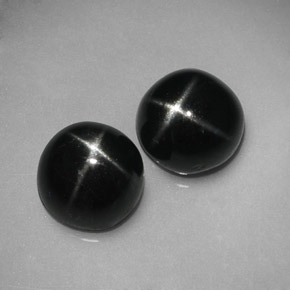 Gemas de diopsido estrella negro natural de  ct, corte redondo, opaco
