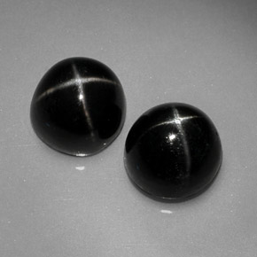 Gemas de diopsido estrella negro natural de  ct, corte redondo, opaco