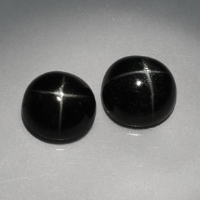 Gemas de diopsido estrella negro natural de  ct, corte redondo, opaco