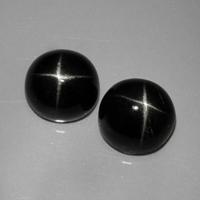 Gemas de diopsido estrella negro natural de  ct, corte redondo, opaco