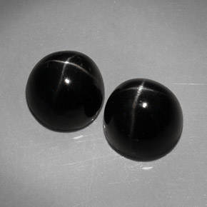 Gemas de diopsido estrella negro natural de  ct, corte redondo, opaco