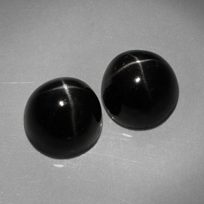 Gemas de diopsido estrella negro natural de  ct, corte redondo, opaco