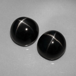 Gemas de diopsido estrella negro natural de  ct, corte redondo, opaco