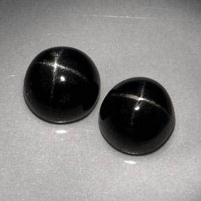 Gemas de diopsido estrella negro natural de  ct, corte redondo, opaco
