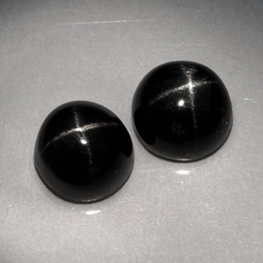 Gemas de diopsido estrella negro natural de  ct, corte redondo, opaco