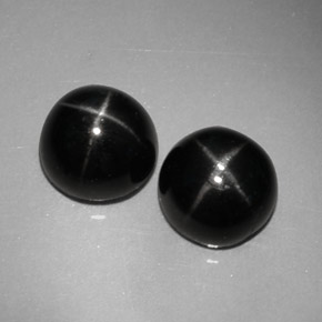 Gemas de diopsido estrella negro natural de  ct, corte redondo, opaco