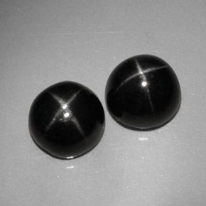 Gemas de diopsido estrella negro natural de  ct, corte redondo, opaco