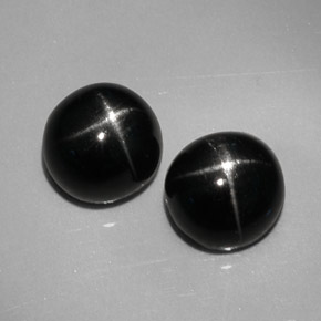 Gemas de diopsido estrella negro natural de  ct, corte redondo, opaco