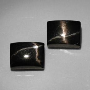 Gemas de diopsido estrella negro natural de  ct, baguette, opaco