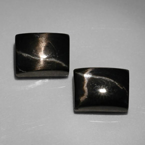 Gemas de diopsido estrella negro natural de  ct, baguette, opaco