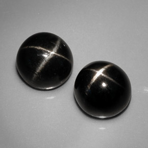 Gemas de diopsido estrella negro natural de  ct, corte redondo, opaco