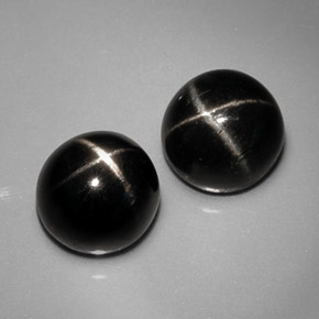 Gemas de diopsido estrella negro natural de  ct, corte redondo, opaco