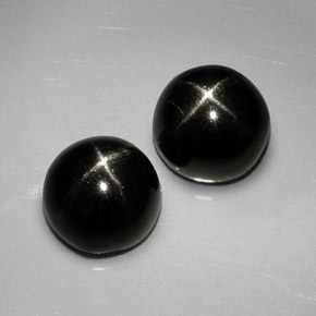 Gemas de diopsido estrella negro natural de  ct, corte redondo, opaco