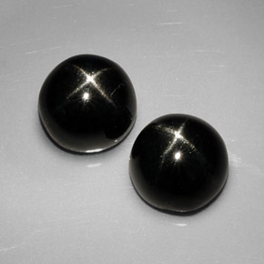 Gemas de diopsido estrella negro natural de  ct, corte redondo, opaco