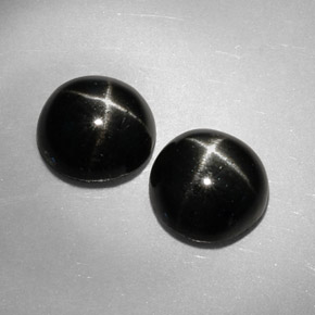Gemas de diopsido estrella negro natural de  ct, corte redondo, opaco