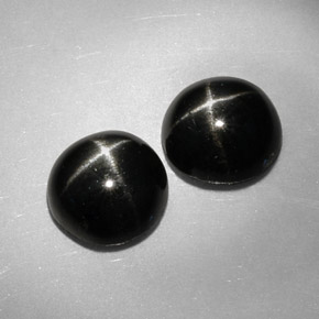 Gemas de diopsido estrella negro natural de  ct, corte redondo, opaco